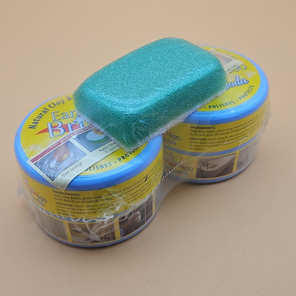 Earth Brite Cleaner Pack of 2 All Purpose Lavender 400 Clay w/ Baking Soda New
